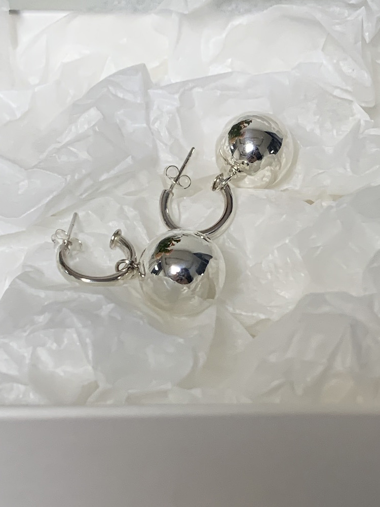 [925 silver] ball drop earring