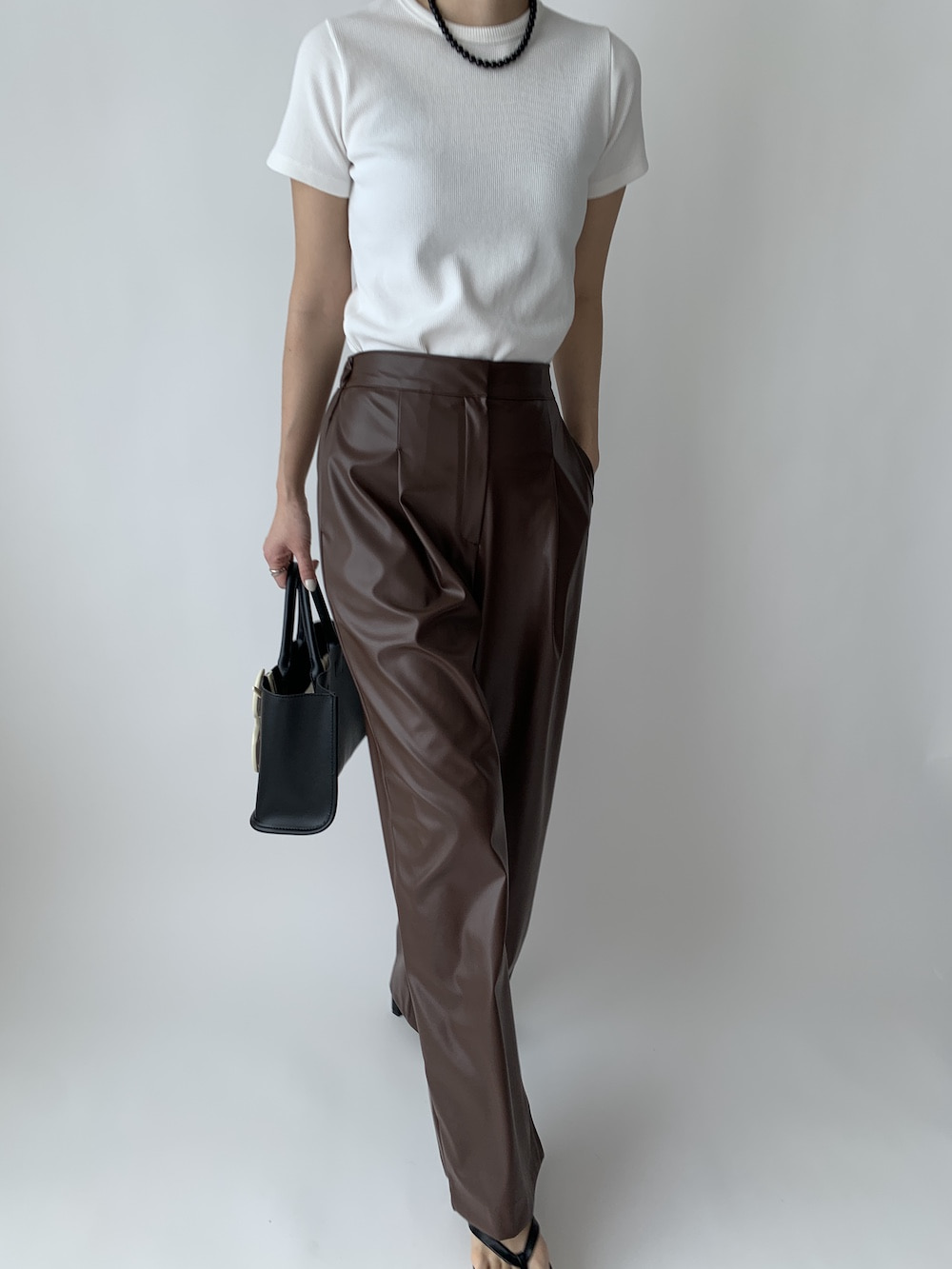 Leather slacks (2 col)