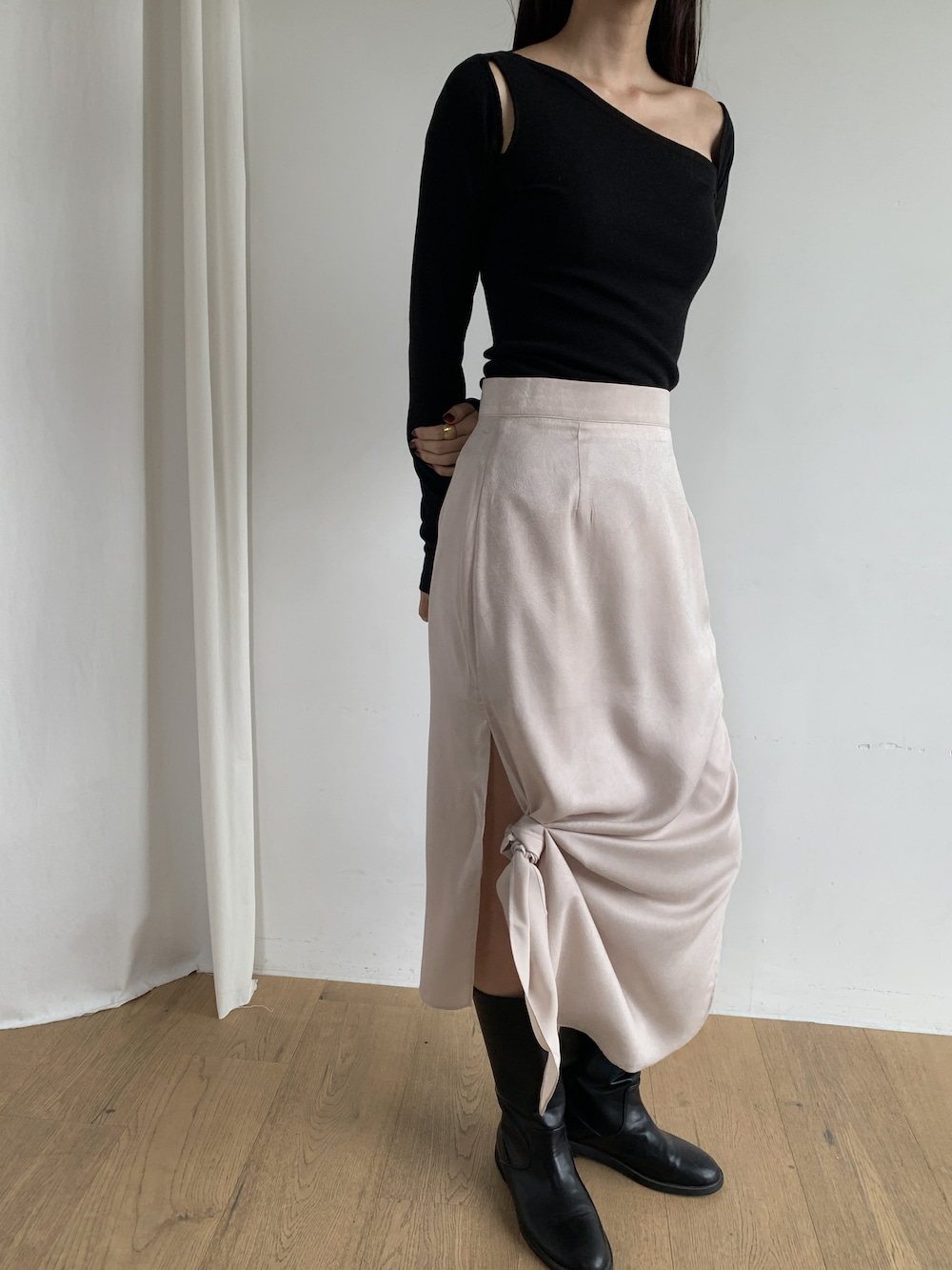 Tie unbalance skirt (2 col)